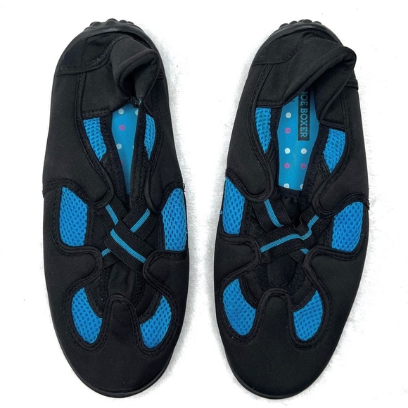Joe Boxer TriMesh Water Shoes Black Blue sz 7 8 - Picture 5 of 13